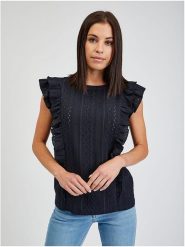 Orsay Koszulka w kolorze granatowym rozmiar: M. Niebieskie bluzki Orsay, m, bez wzorów, bez kołnierzyka, bez ramiączek. Za 70.24 zł.