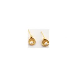 Kolczyki sztyfty z perłami Tiny Pearls. Żółte kolczyki Iluzja jewellery, srebrne, na sztyftcie. Za 85.00 zł.