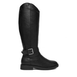 Kozaki JENNY. Czarne kozaki Jenny, bez obcasa, na płaskiej podeszwie, bez zapięcia. Za 219.99 zł.
