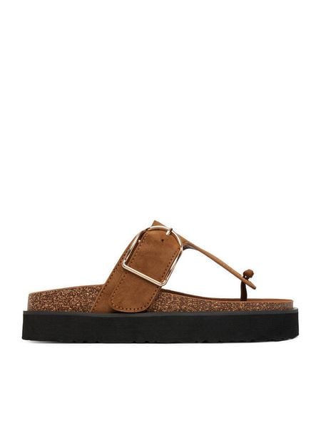 DeeZee Japonki CEO-LB-P2180 Brązowy. Brązowe klapki DeeZee, bez wzorów, z materiału, bez obcasa. Za 129.99 zł.