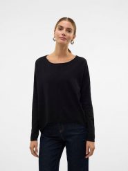 Vero Moda Sweter w kolorze czarnym rozmiar: L. Czarne swetry Vero Moda, l, bez wzorów, z włókna, bez ramiączek. Za 96.83 zł.