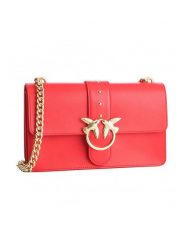 Pinko Skórzana torebka w kolorze czerwonym - 27 x 16,5 x 7,5 cm rozmiar: onesize. Czerwone torby na ramię Pinko, bez wzorów, z materiału, na ramię, bez dodatków. Za 785.09 zł.