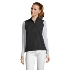 Damska Kamizelka Bez Rękawów Rallye Softshell. Czarne kurtki sportowe SOL'S, l, bez wzorów, z softshellu, bez kaptura, trekkingowe. Za 221.99 zł.