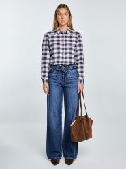 BIG STAR Koszula w kolorze kremowo-granatowym rozmiar: S. Brązowe koszule Big Star, s, bez wzorów, retro, bez kołnierzyka, bez ramiączek. Za 129.99 zł.