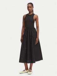 Tommy Jeans Sukienka letnia DW0DW22593 Czarny Regular Fit. Czarne sukienki Tommy Jeans, na lato, m, bez wzorów, z bawełny, bez kołnierzyka, bez ramiączek. Za 409.99 zł.