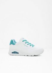 Sneakersy marki Skechers z pianką memory. Białe obuwie sportowe bonprix, bez zapięcia. Za 439.99 zł.