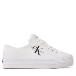 Tenisówki Calvin Klein Jeans. Białe trampki Calvin Klein Jeans, bez wzorów, z jeansu, bez zapięcia. Za 309.99 zł.