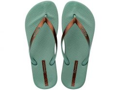 Klapki plażowe Ipanema Anat Connect 83648 BD706. Zielone klapki Ipanema, bez wzorów, z gumy, bez obcasa. Za 98.59 zł.