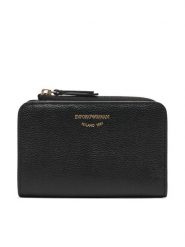Emporio Armani Portfel EW000369 AF19568 Czarny. Czarne portfele Emporio Armani, bez wzorów, ze skóry. Za 894.99 zł.