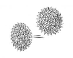 Kolczyki z białego złota z diamentami - 0,32 ct - próba 585. Białe kolczyki Apart, z diamentem, złote. Za 3,390.00 zł.