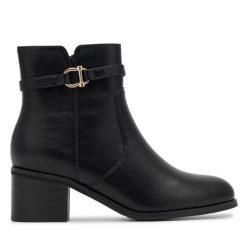 Botki Clara Barson. Czarne botki Clara Barson, bez wzorów, bez obcasa, na słupku, bez zapięcia. Za 129.99 zł.