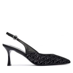 Szpilki KARL LAGERFELD. Czarne szpilki KARL LAGERFELD, bez wzorów, bez obcasa, na szpilce, bez zapięcia. Za 814.99 zł.