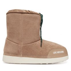 Śniegowce LOVE MOSCHINO. Brązowe trapery i śniegowce Love Moschino. Za 709.99 zł.