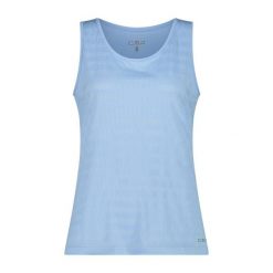 Damski tank top CMP Unlimitech. Niebieskie topy CMP, bez wzorów, bez kołnierzyka, bez ramiączek. Za 217.50 zł.