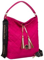 Shopperka różowa Peterson [DH] PTN 17001. Czerwone shopper Peterson, z aplikacjami, ze skóry ekologicznej, duże, bez dodatków. Za 234.00 zł.