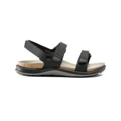 Sandały damskie Birkenstock Kalahari. Czarne sandały Birkenstock, bez wzorów, z materiału, sportowe, bez obcasa, bez zapięcia. Za 527.00 zł.