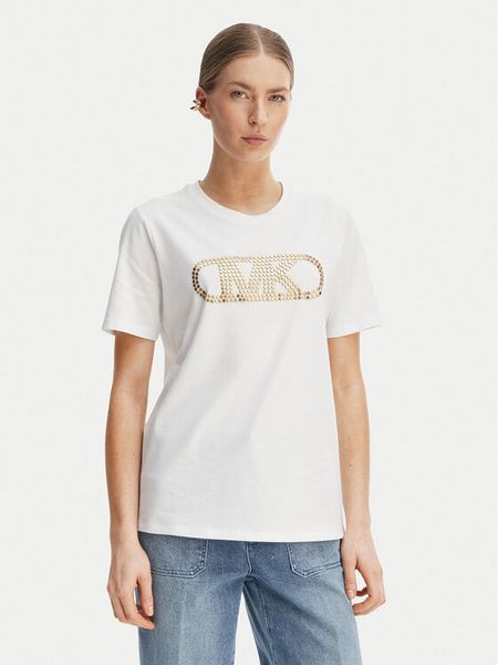 MICHAEL Michael Kors T-Shirt MS651SC97J Biały Regular Fit. Białe t-shirty MICHAEL Michael Kors, s, bez wzorów, z bawełny, bez kołnierzyka, bez ramiączek. Za 258.99 zł.