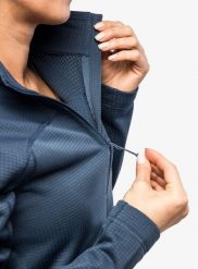 Bluza polarowa damska Fjallraven Abisko Lite Fleece Half Zip. Niebieskie bluzy Fjällräven, xs, bez wzorów, z materiału, bez kaptura. Za 367.39 zł.