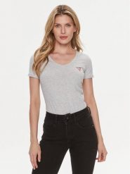 Guess T-Shirt W2YI45 J1314 Szary Slim Fit. Szare t-shirty Guess, l, z aplikacjami, z bawełny, bez kołnierzyka, bez ramiączek. Za 79.99 zł.