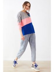 Milan Kiss Sweter w kolorze szaro-różowo-niebieskim rozmiar: S. Niebieskie swetry Milan Kiss, s, bez wzorów, bez ramiączek. Za 127.95 zł.