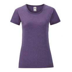 Koszulka Damska Iconic Heather T-shirt. Fioletowe t-shirty FRUIT OF THE LOOM, s, bez wzorów, bez kołnierzyka, bez ramiączek. Za 37.99 zł.