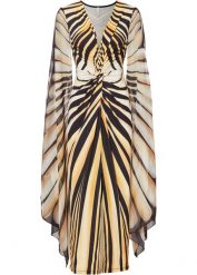 Długa sukienka. Brązowe sukienki bonprix, z aplikacjami, eleganckie, bez kołnierzyka, bez ramiączek, maxi. Za 124.99 zł.
