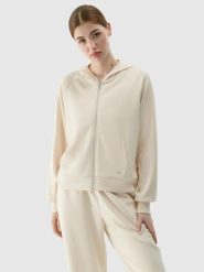 BLUZA DRESOWA DAMSKA 4F ROZPINANA Z KAPTUREM XS TSWSF1577 KOLOR BEŻOWY. Brązowe bluzy 4f, l, bez wzorów, z dresówki, z kapturem. Za 199.99 zł.