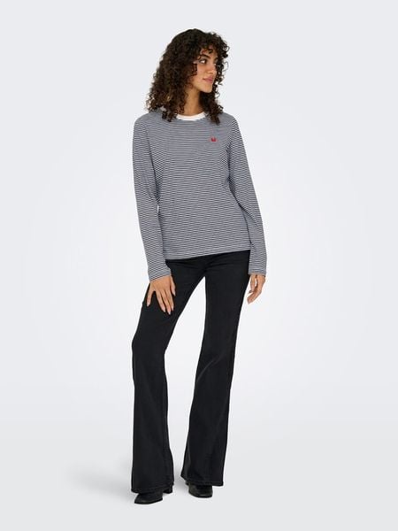 JDY Koszulka w kolorze biało-granatowym rozmiar: XL. Białe bluzki JDY, xl, bez wzorów, bez kołnierzyka, bez ramiączek. Za 66.00 zł.