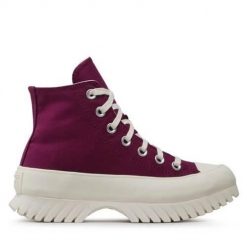 Buty do chodzenia damskie Converse Ctas Lugged 2.0 Hi. Czerwone obuwie sportowe Converse, z materiału, bez zapięcia, trekkingowe. Za 387.45 zł.