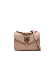 Pinko Skórzana torebka w kolorze beżowym - 20 x 14 x 6 cm rozmiar: onesize. Brązowe torby na ramię Pinko, z aplikacjami, z materiału, na ramię, bez dodatków. Za 1,056.45 zł.