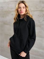 Bluza z kapturem - czarny. Czarne bluzy Sinsay, l, bez wzorów, z kapturem. W wyprzedaży za 19.99 zł.