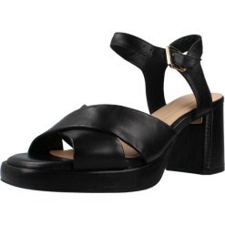 Sandały CLARKS RITZY75 RAE Czarny. Czarne sandały Clarks, bez wzorów, ze skóry, bez obcasa, bez zapięcia. Za 278.99 zł.