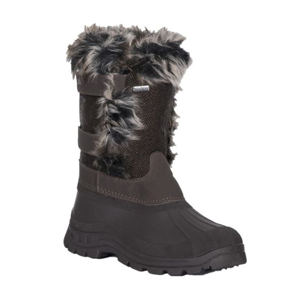 Buty Zimowe Damskie Brace. Czarne trekkingi Trespass, z futra, trekkingowe. Za 332.99 zł.