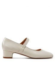 Balagan Baleriny Dora Biały. Białe baleriny BALAGAN, bez wzorów, ze skóry, bez obcasa. Za 469.99 zł.