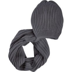 Komplet 2-częściowy: czapka beanie + szalik koło bonprix ciemnoszary. Czapki bonprix. Za 59.99 zł.