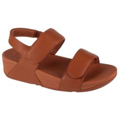 Sandały FitFlop Lulu FV8-592 brązowe. Brązowe sandały bez wzorów, z gumy, bez obcasa, bez zapięcia. Za 481.08 zł.
