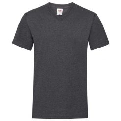 Koszulka Unisex Dla Dorosłych Valueweight Heather Z Dekoltem V. Szare bluzki FRUIT OF THE LOOM, bez wzorów, sportowe, bez kołnierzyka, bez ramiączek. Za 43.99 zł.