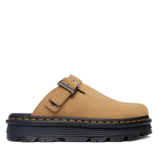 Klapki Dr. Martens. Brązowe klapki Dr. Martens, bez wzorów, bez obcasa. Za 543.99 zł.
