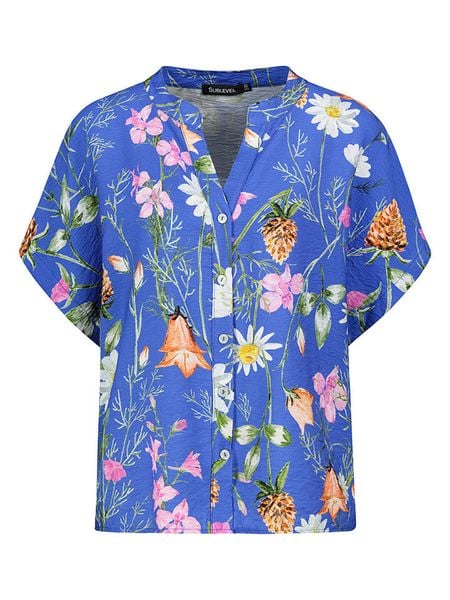 Sublevel Bluzka w kolorze niebieskim ze wzorem rozmiar: L/XL. Niebieskie bluzki Sublevel, l, bez wzorów, bez kołnierzyka, bez ramiączek. Za 86.99 zł.