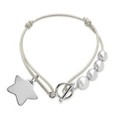 Bransoletka Sophie srebrna. Szare bransoletki Lilou, z perłą, srebrne. Za 234.00 zł.