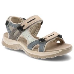 Sandały damskie McKeylor, cholewka ze skóry naturalnej regulowane paski na rzepy płaska podeszwa, beżowo niebieskie, 95414. Brązowe sandały McKeylor, bez wzorów, ze skóry, bez obcasa, na płaskiej podeszwie, bez zapięcia. Za 159.00 zł.