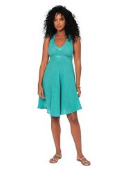 Aller Simplement Sukienka w kolorze turkusowym rozmiar: 38/40. Niebieskie sukienki Aller Simplement, bez wzorów, z bawełny, sportowe, bez kołnierzyka, bez ramiączek, mini, sportowe. Za 78.99 zł.