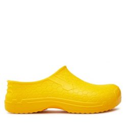 Klapki Dry Walker. Żółte klapki Dry Walker, bez wzorów, bez obcasa. Za 59.99 zł.