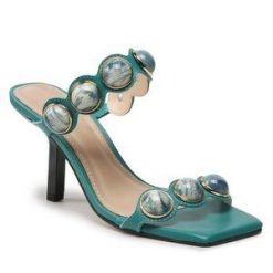 Klapki Loretta Vitale. Niebieskie klapki Loretta Vitale, bez wzorów, bez obcasa. Za 279.99 zł.