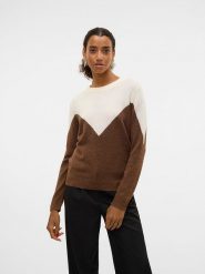 Vero Moda Sweter w kolorze kremowo-brązowym rozmiar: M. Brązowe swetry Vero Moda, m, bez wzorów, z wełny, bez ramiączek. Za 70.45 zł.