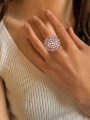Les Petites Précieuses Pozłacany pierścionek z kamieniami szlachetnymi rozmiar: 54. Różowe pierścionki Les Petites Précieuses, z cyrkonią, pozłacane. Za 435.87 zł.