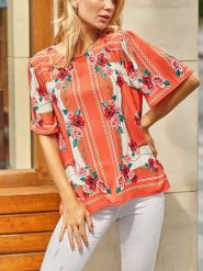 Milan Kiss Bluzka w kolorze pomarańczowym rozmiar: S. Pomarańczowe bluzki Milan Kiss, s, bez wzorów, bez kołnierzyka, bez ramiączek. Za 82.99 zł.