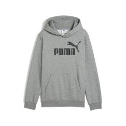 Młodzieżowa polarowa bluza z kapturem ESS z logo No. 1 PUMA. Szara bluzy Puma, m, bez wzorów, z dżerseju, z kapturem. Za 159.00 zł.