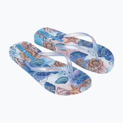 Klapki damskie Ipanema Verao Tropical. Niebieskie klapki Ipanema, bez wzorów, bez obcasa. Za 79.99 zł.