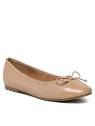 Jenny Fairy Baleriny LS5399-17A Beżowy. Brązowe baleriny Jenny Fairy, bez wzorów, ze skóry, bez obcasa. Za 79.99 zł.